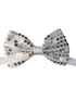 Silver Sequin Bow Tie - Adjustable Glitter Bow for Fancy Dress, Party Wear & Stage Performances for Kids & Adults