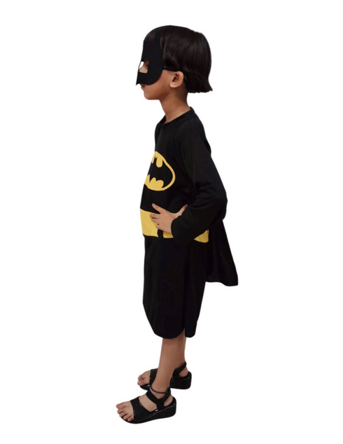 BookMyCostume Black Bat Costume for Girls with Attached Cape & Eye Mask | Superhero Costume for Girls | Fancy Dress Outfit For Girls
