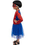 Spidre Web Hero Girl Costume Set – Red & Blue Frock with Net Sleeves | Superhero kids Fancy Dress Outfit For Girls