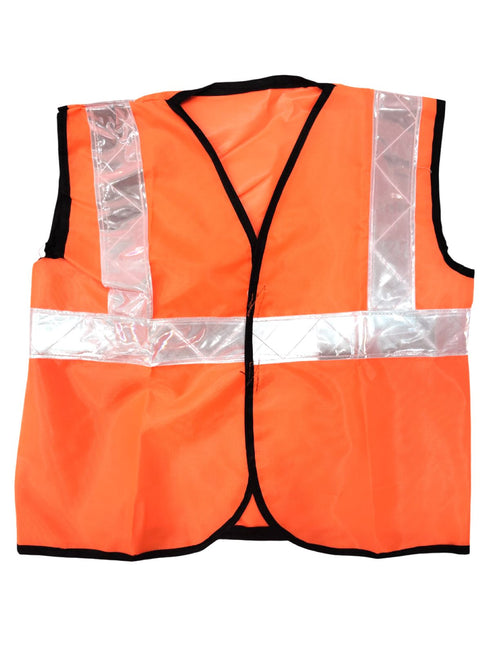BookMyCostume Orange Reflective Safety Jacket for Kids | Labor Day Dress Costume | Worker Uniform Vest | Bike Safety Jacket | School Fancy Dress Costume