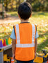Orange Reflective Safety Jacket for Kids | Labor Day Dress Costume | Worker Uniform Vest | Bike Safety Jacket | School Fancy Dress Costume