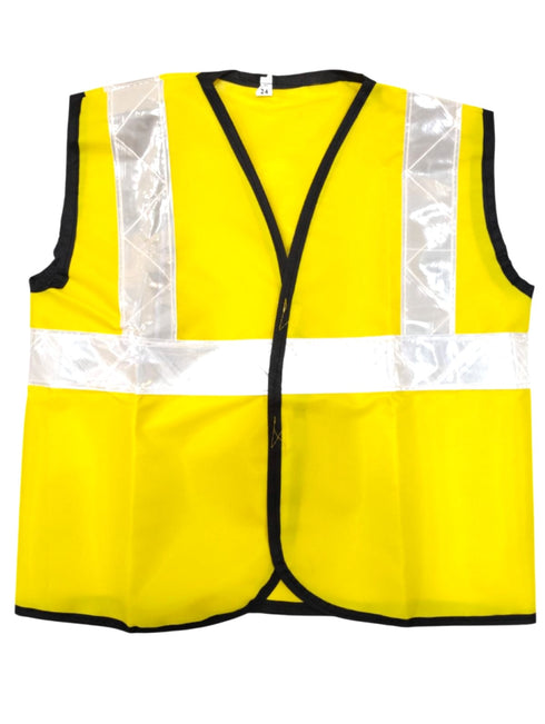 Yellow Reflective Safety Jacket for Kids | Labor Day Dress Costume | Worker Uniform Vest | Bike Safety Jacket | School Fancy Dress Costume