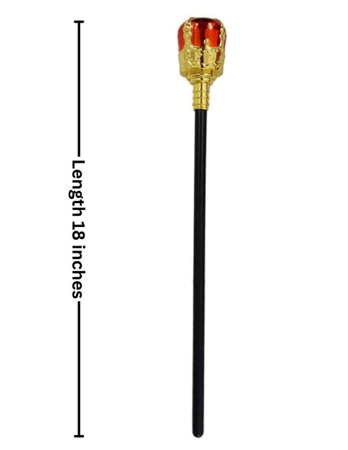 Royal Medieval King Queen Scepter Wand Fancy Dress Costume Accessories | Halloween Theme | 18 Inches