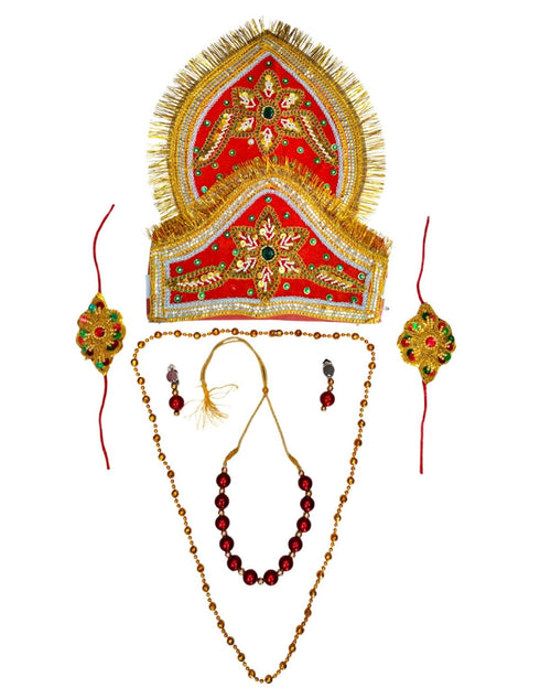 BookMyCostume Royal King & Mythological Character Accessory Set for Adults – Jewellery Set for School Grown-ups | Ideal for Ramleela, Fancy Dress & Cultural Events | Adults