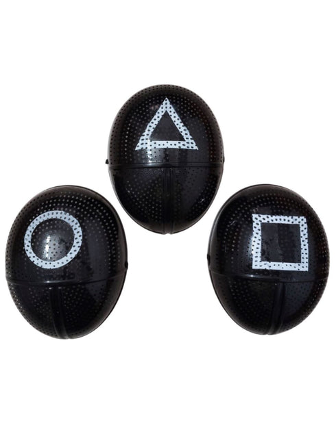 BookMyCostume Survival Drama Korean TV Series Game Plastic Mask Combo – Set of 3 (Square, Triangle, Circle) | Halloween Cosplay Mask for Adults | Fancy Dress Accessory