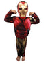 2 Pc Red and Yellow Muscle-Look Superhero Costume with Padded Chest, Arms & Plastic Face Mask | Sublimation Printed Fancy Dress Outfit | Birthday Party Prop