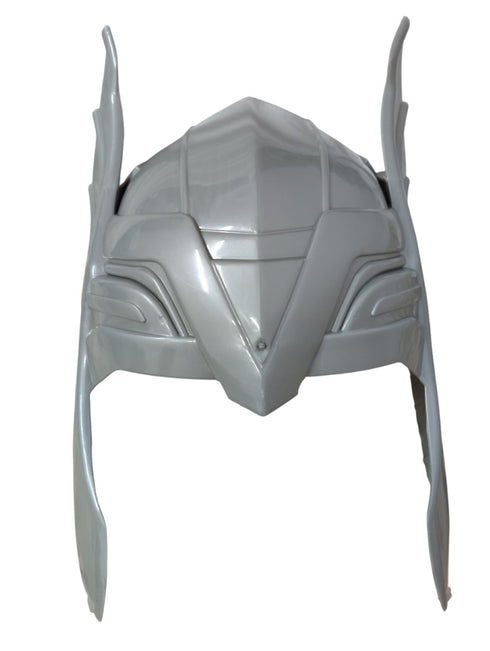 BookMyCostume 3 Pc Grey Thunder God Muscle-Look Superhero Costume with Padded Chest, Arms, Hammer & Plastic Face Mask | Sublimation Printed Fancy Dress Outfit | Birthday Celebration Costume