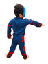BookMyCostume 3 Pc American Shield Hero Muscle-Look Superhero Costume with Padded Chest, Arms, Plastic Face Mask & plastic Shield | Sublimation Printed Fancy Dress Outfit | Birthday Party Prop | 3-4 Years