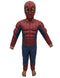 2 Pc Red Blue Web Hero Muscle-Look Superhero Costume with Padded Chest, Arms & Cloth Mask | Sublimation Printed Fancy Dress Outfit | Birthday Celebration Costume
