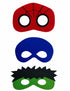 Pack of 3 Assorted Superhero Felt Eye Masks for Kids | Dress-Up Party Props with Elastic Strap | Fancy Dress, Birthday & Halloween Theme Decoration