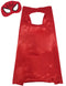 Red & Black Cape and Mask Set for Kids - Superhero Dress Up Costumes for Boys and Girls | Perfect for Dress Up, Cosplay, Halloween & Parties | 3-10 Years