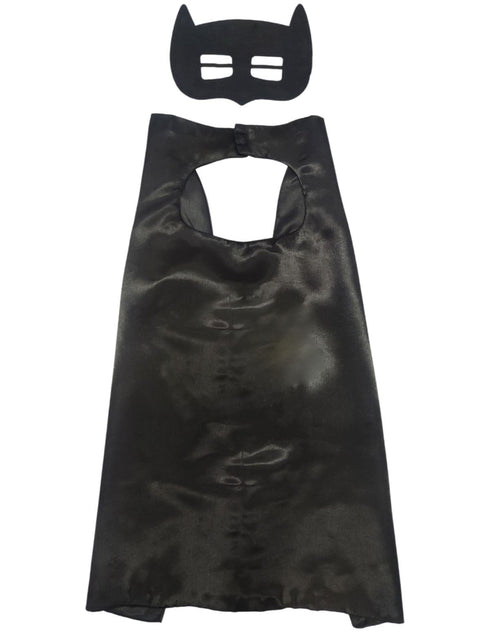 Black Bat Cape and Masks Set for Kids - Superhero Dress Up Costumes for Boys and Girls | Perfect for Dress Up, Cosplay, Halloween & Parties | 3-10 Years