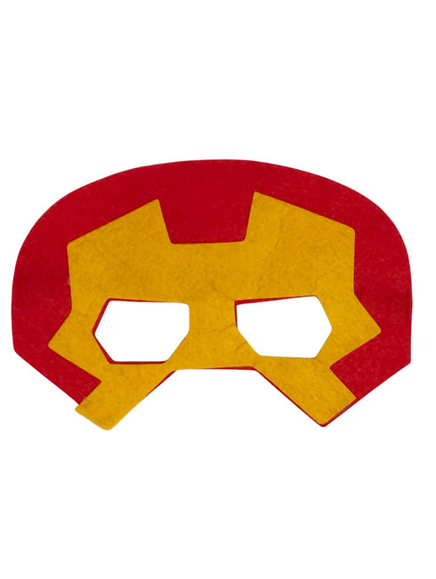 BookMyCostume Red & Yellow Cape and Masks Set for Kids - Superhero Dress Up Costumes for Boys and Girls | Perfect for Dress Up, Cosplay, Halloween & Parties | 3-10 Years