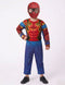 Iron Spidey Metal Print Sublimation Suit - Muscle-Look Superhero Costume with Plastic Face Mask | Red & Blue Golden Superhero Costumes for Kids | Super Hero Costumes for Boys