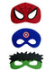 BookMyCostume Pack of 3 Red Blue Green Superhero Felt Eye Masks for Kids | Dress-Up Party Props with Elastic Strap | Fancy Dress, Birthday & Halloween Theme Decoration