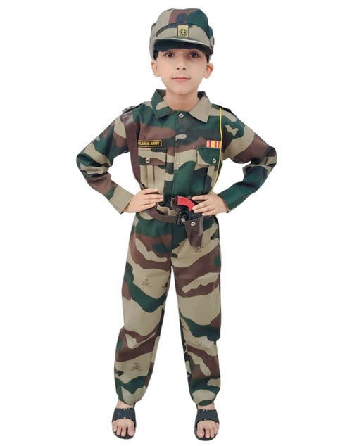 BookMyCostume 6pcs Military Woodland Print | Independence Day | Army Dress | Community Helper Soldier for Patriotic Events for Role Play