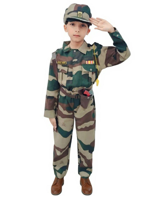 6pcs Military Woodland Print | Independence Day | Army Dress | Community Helper Soldier for Patriotic Events for Role Play