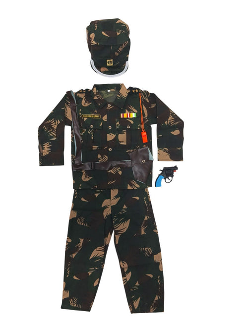 6pcs Army Leaf Print | Independence Day | Army Costume | Community Helper Commando Soldier for Patriotic Events for Role Play