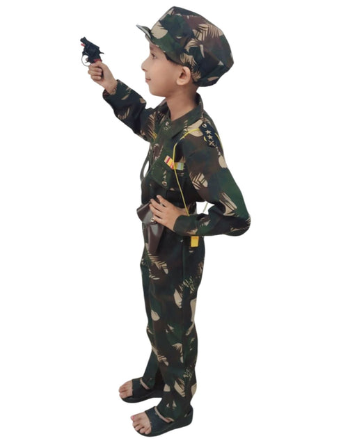 6pcs Army Leaf Print | Independence Day | Army Costume | Community Helper Commando Soldier for Patriotic Events for Role Play