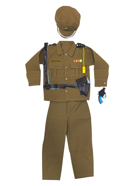 BookMyCostume Police Dress for Kids | 7 Pcs Set Police Uniform Costume – Professionals & Helpers Theme | Ideal for Fancy Dress, Role Play, Independence Day & School Events