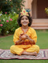 BookMyCostume Krishna Dress for Baby Boy | Print Shri Krishna Costume for Kids with Patka, Flute, Mukut & Mala | Janmashtami Photoshoot Outfit | Fancy Dress RolePlay Costume for Kids
