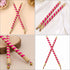 Premium Decorative Wooden Dandiya Sticks | Pink & Golden Glitter Striped | Navratri Dance & Cultural Events (Set of 1 Pair 2 Dandiya Sticks ) | Fancy Dress Accessory for Kids & Adults