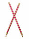 Premium Decorative Wooden Dandiya Sticks | Pink & Golden Glitter Striped | Navratri Dance & Cultural Events (Set of 1 Pair 2 Dandiya Sticks ) | Fancy Dress Accessory for Kids & Adults