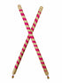 Premium Decorative Wooden Dandiya Sticks | Pink & Golden Glitter Striped | Navratri Dance & Cultural Events (Set of 1 Pair 2 Dandiya Sticks ) | Fancy Dress Accessory for Kids & Adults