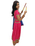 Readymade Pink Ethnic Cotton Garba Lehenga for Kids & Adults | Lehenga Choli Set with Dupatta & a Pair of Dandiya Sticks | Traditional Navratri Outfit for Garba Nights & Festivals