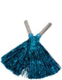 BookMyCostume Turquoise Pom Pom with Stick | Cheerleader Pompoms for Kids Dance | Pom Poms for Kids for Dance & Sports Events | Cheer Girls Pom Pom for School Annual Day | Fancy Dress Costume Acessory