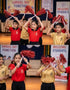 Red Pom Pom with Stick | Cheerleader Pompoms for Kids Dance | Pom Poms for Kids for Dance & Sports Events | Cheer Girls Pom Pom for School Annual Day | Fancy Dress Costume Acessory