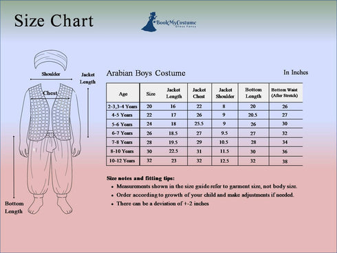 BookMyCostume Arabian Boys Belly Western Dance Costume for Boys Shirt Harem Pant with Cap Fancy Dress Costume