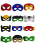 Pack of 12 Superhero Felt Eye Masks for Kids | Dress-Up Party Props with Elastic Strap | Fancy Dress Accessory, Birthday & Halloween Theme Decoration Combo