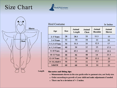 BookMyCostume Pigeon Bird Kids Fancy Dress Costume For KIds - Grey