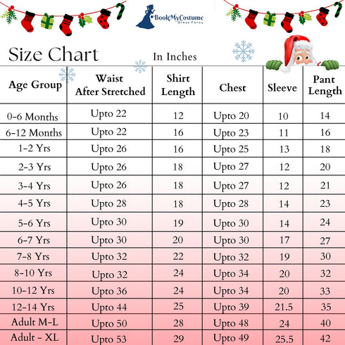 BookMyCostume Santa Claus With Beard Complete Set Christmas Kids & Adults Fancy Dress Costume - Premium