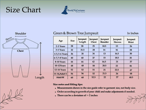 BookMyCostume Green and Brown Tree Kids Fancy Dress Costume