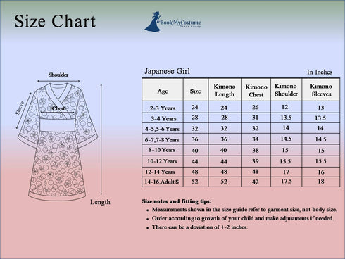 BookMyCostume Japanese Girl Kimono with Fan International World Costume for Kids & Adults