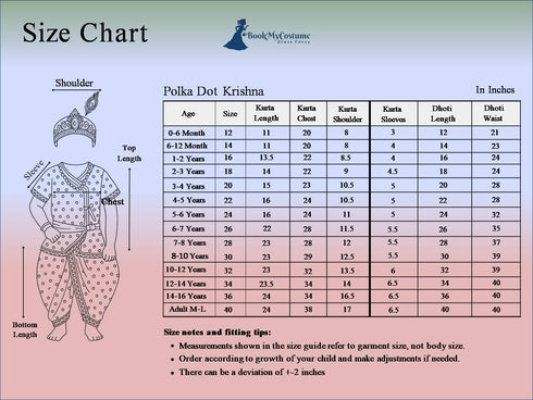 BookMyCostume Krishna Yellow Polka Dot Costume Dhoti Patka with Heavy Pearl Jewellery and Mukut Set - Janmashtami Dress Costume for Baby Kanha - Boys & Girls