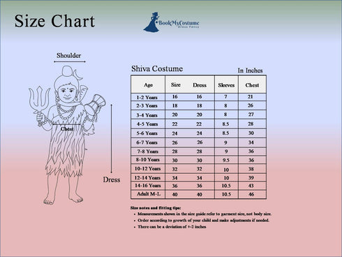 BookMyCostume Lord Shiv Shankar Bhagwan Hindu God Kids & Adults Fancy Dress Costume - Regular