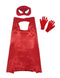 BookMyCostume Spider Web Hero Cape with Eye Mask and Gloves Set for Kids | Red Superhero Dress-Up Accessories | Halloween Fancy Dress Accessory Set & Birthday Gift | Age 3–8 Years