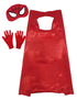 BookMyCostume Spider Web Hero Cape with Eye Mask and Gloves Set for Kids | Red Superhero Dress-Up Accessories | Halloween Fancy Dress Accessory Set & Birthday Gift | Age 3–8 Years