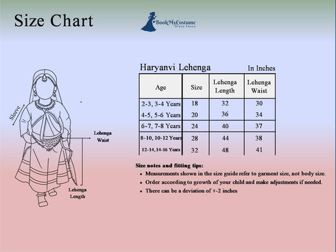 BookMyCostume Haryana State Traditional Thel Costume for Girls and Women