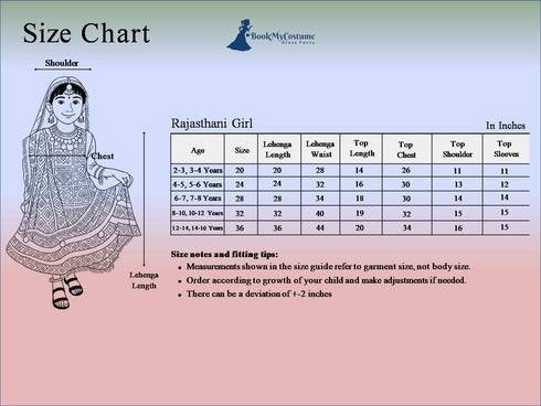 BookMyCostume Rajasthani Girl With Traditional Jewellery Indian State Fancy Dress Costume For Girls And Females