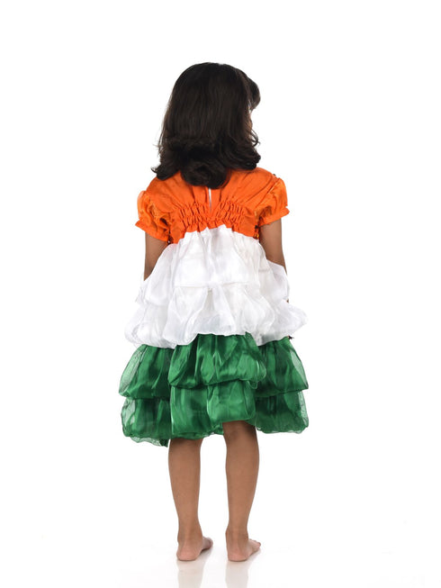 BookMyCostume Tri Colored Frock Independence Day for Girl Kids Fancy Dress Costume