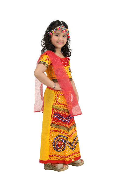 BookMyCostume Radha Gujarat Garba Navratri Indian State Fancy Dress Costume for Girls and Women
