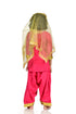 Punjabi Folk Dance Costume Giddha for Girls and Females | Pink & Golden | With Jewellery