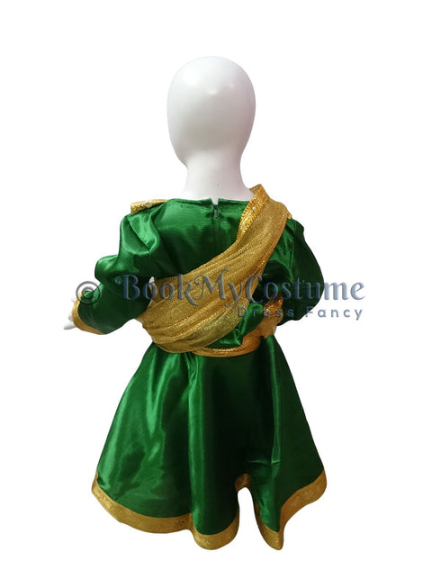 BookMyCostume Kathak Indian Classical Dance Costume for Girl's and Women-Green | Without Jewellery