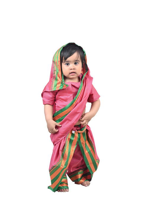 Book My Costume Female Fisherwoman Kastha Saree Kids Fancy Dress Costume for Girls & Women