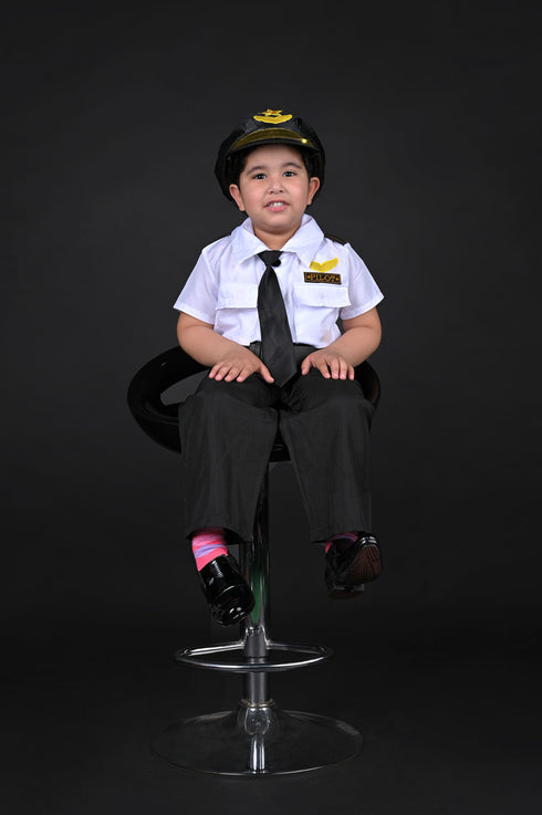 BookMyCostume Airline Pilot Professional Helper Kids Fancy Dress Costume | Imported