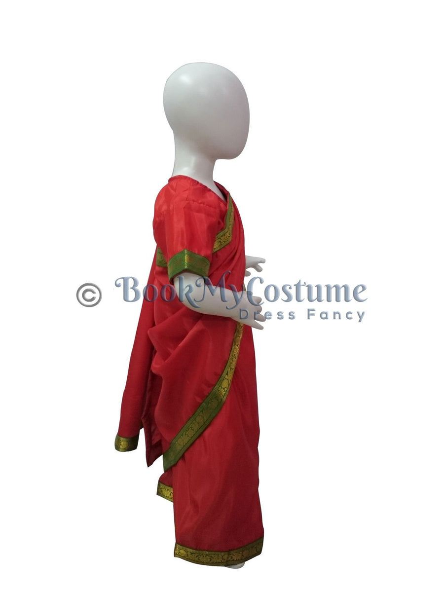 Teacher Red Saree Profession Kids & Adults Fancy Dress Costume